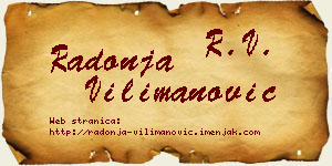 Radonja Vilimanović vizit kartica